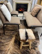 Gezzellige industriële set Eetbank met 2 stoelen, Ophalen of Verzenden, Zo goed als nieuw