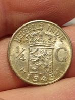 Nederlands Indie, 1/4 gulden 1943S, zilver (19), Oost-Azië, Zilver, Ophalen of Verzenden