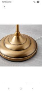 Elegante staande lamp met witte kap, Ophalen of Verzenden, Brons