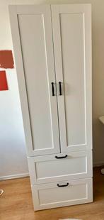 IKEA MÅSTAD / PLATSA Kledingkast, wit met lades, Ophalen, Met hangruimte, 50 tot 100 cm, Zo goed als nieuw