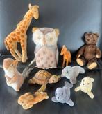 Diverse Steiff knuffels; uil, giraf, beer, schildpad, Antiek en Kunst, Ophalen of Verzenden