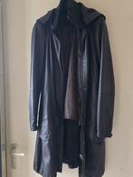 Donkerbruine leren jas met capuchon merk Moscow, Bruin, Ophalen of Verzenden, Maat 36 (S), Moscow