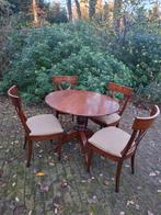 Kersenhouten ronde salontafel met vier stoelen, Antiek en Kunst, Ophalen