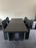 Houten eettafel met 4 stoelen, Huis en Inrichting, Tafels | Eettafels, 50 tot 100 cm, 150 tot 200 cm, Rechthoekig, Vier personen