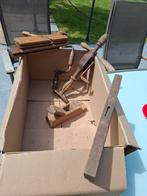 Diverse antiek handgereedschap, waterpas, schaaf, booromslag, Ophalen, Gebruikt