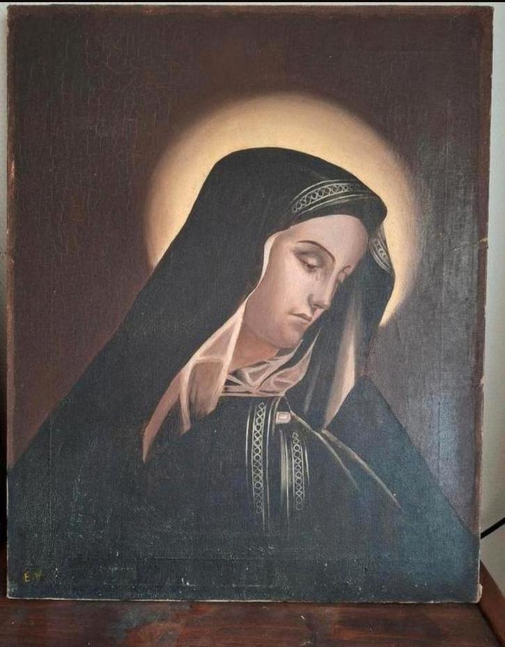 Antiek Olieverfschilderij/Schilderij/Madonna/Maria, Antiek en Kunst, Curiosa en Brocante, Ophalen of Verzenden