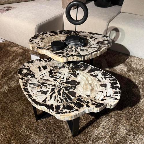Versteend houten salontafels, Huis en Inrichting, Tafels | Salontafels, Nieuw, Minder dan 50 cm, 50 tot 100 cm, 50 tot 100 cm