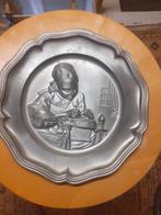 Antiek Tinnen Bord met Voorstelling, Antiek en Kunst, Ophalen of Verzenden