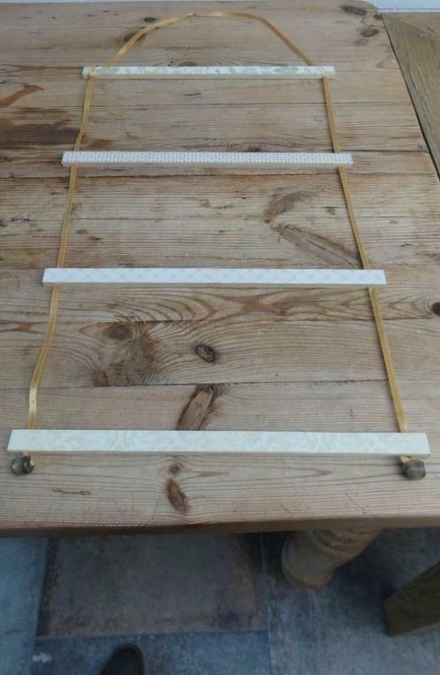 Houten kaartenhouder met 4 vintage behangetjes, Huis en Inrichting, Woonaccessoires | Overige, Ophalen of Verzenden