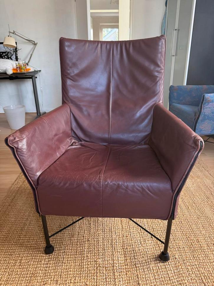 Montis Charly stoel, Huis en Inrichting, Fauteuils, Gebruikt, Leer, 50 tot 75 cm, Minder dan 75 cm, Ophalen