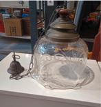 Antieke hanglamp koper met glas, Antiek en Kunst, Antiek | Lampen, Ophalen