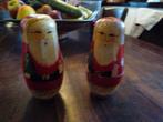 kerstservies  2  hele oude 5 delige kerstman matroesjka's, Ophalen of Verzenden, Gebruikt