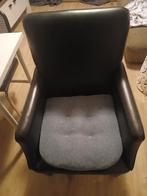 2 Zwarte Leren Stoelen, Huis en Inrichting, Fauteuils, Ophalen