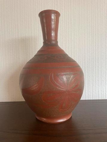 Terracotta handgemaakte water vaas aardewerk kunst 27 cm 