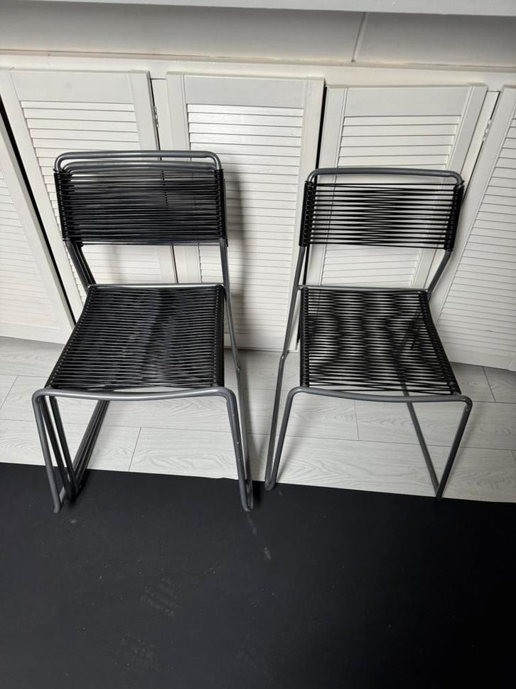 Ikea melker stoelen 4 stuks draadstoelen, Huis en Inrichting, Stoelen, Zo goed als nieuw, Zwart, Ophalen