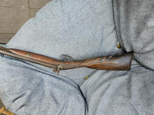 Oud antiek dubbelloops percussie jachtgeweer, Antiek en Kunst, Antiek | Overige Antiek, Ophalen of Verzenden