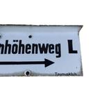 Emaille bord  Zum Lahnhöhenweg (Taunusklub), Verzamelen, Reclamebord, Gebruikt, Onbekend, Ophalen of Verzenden
