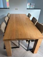 Eethoek licht eiken met 6 stoelen, Huis en Inrichting, Ophalen, Gebruikt