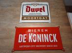 2 emaille bier brouwerij borden De Koninck en Duvel, Ophalen of Verzenden