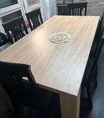 Houten tafel met stoelen gratis!, Ophalen, Gebruikt, 4 tot 6 stoelen