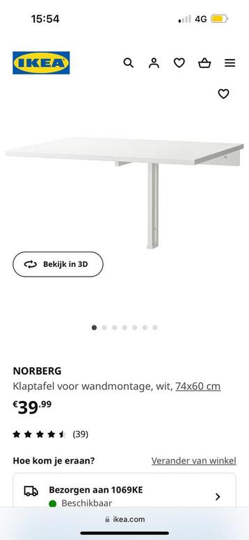 Ikea norberg klaptafel nieuw in verpakking 