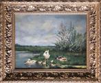 "Eendenfamilie" op fraaie wijze weggezet (Artz stijl), Antiek en Kunst, Kunst | Schilderijen | Klassiek, Ophalen of Verzenden