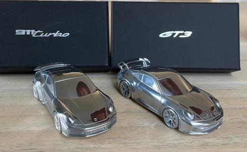 2 x Porsche 911 (992) GT3 + Turbo  alum.  paperweight, Hobby en Vrije tijd, Modelauto's | 1:43, Nieuw, Auto, Overige merken, Ophalen of Verzenden