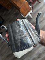 Antieke Zilverplated Theepot/Koffiepot - Decoratie, Ophalen of Verzenden, Zilver