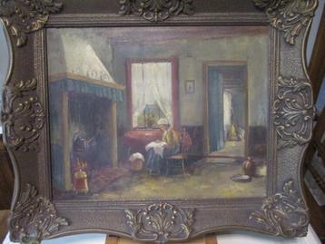 Olieverf schilderij op doek C.WOLTERS beschikbaar voor biedingen