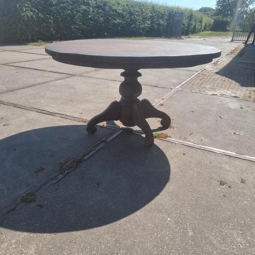Luksa sobere stoere eettafel rond, Huis en Inrichting, Tafels | Eettafels, Zo goed als nieuw, 100 tot 150 cm, 100 tot 150 cm, Vijf personen of meer