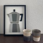 Schilderijtje van hout - Koffiepercolator, Minder dan 50 cm, Oorspronkelijke maker, Nieuw, Ophalen of Verzenden