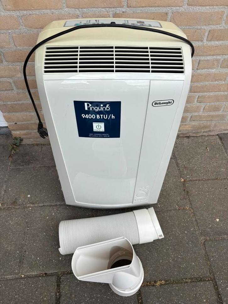 De'Longhi Pinguino Mobiele Airco – 9400 BTU/h – 85 m³, Witgoed en Apparatuur, Airco's, Gebruikt, Mobiele airco, 60 tot 100 m³