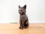 107* Bronzen poes zittend (boven €75 geen verzendkosten), Tuin en Terras, Tuinbeelden, Ophalen of Verzenden, Nieuw, Overige materialen
