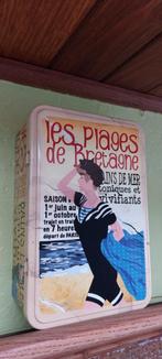 blikken retro koekendoos Plages de Bretagne, Verzamelen, Blikken, Ophalen of Verzenden, Zo goed als nieuw, Koek(jes), Overige merken