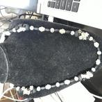 Zwarte en witte glazen ketting Lalique style., Ophalen of Verzenden