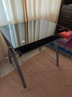 Bureau met glazen blad, Huis en Inrichting, Bureaus, Ophalen, Gebruikt, Bureau