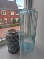 Vazen Set - Blauw Glas & Keramiek, Ophalen, Blauw, Minder dan 50 cm, Glas