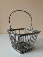 Vintage Metalen Mandje, Overige materialen, Gebruikt, Mand, Vierkant