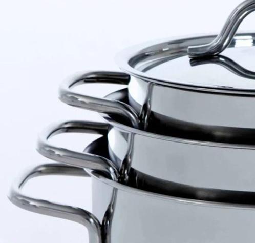 BK Pannenset Profiline (3-delig), Huis en Inrichting, Keuken | Potten en Pannen, Nieuw, Pannenset, Rvs, Inductieplaat, Keramische plaat
