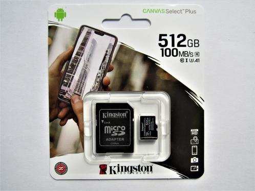 Kingston micro SD kaart 512GB nieuw, Audio, Tv en Foto, Fotografie | Geheugenkaarten, Nieuw, SD, 512 GB, Smartphone, Ophalen of Verzenden