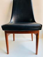 Mid Century teak stoel Scandi , Opknapper, Huis en Inrichting, Stoelen, Gebruikt, Denemarken, Zwart, Ophalen of Verzenden
