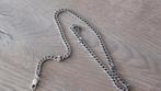Zilveren heren/dames schakel ketting/collier / 49 cm, Ophalen of Verzenden, Zo goed als nieuw, Zilver, Zilver