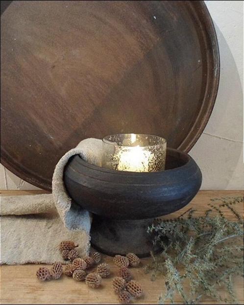 12386 S Houten schaal op voet Luksa, Antiek en Kunst, Antiek | Woonaccessoires, Verzenden