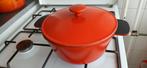 Vintage Oranje Gietijzeren Braadpan - Klein, Ophalen of Verzenden, Gebruikt, Gietijzer, Koekenpan of Braadpan