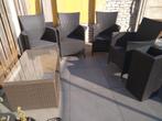 5 degelijke tuinstoelen + plantenbak van P&R design, Tuin en Terras, Tuinsets en Loungesets, Ophalen of Verzenden, Gebruikt, 5 zitplaatsen