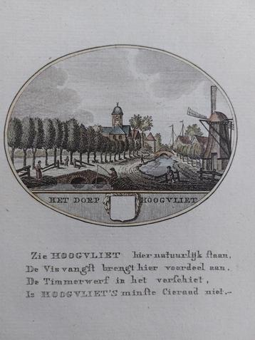 20 / Hoogvliet Rotterdam Gravure 18de eeuw Ollefen en Bakker beschikbaar voor biedingen