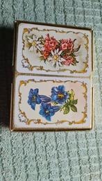 Vintage Speelkaarten Set met Bloemenmotief, Vijf spelers of meer, Ophalen of Verzenden, Gebruikt, Onbekend