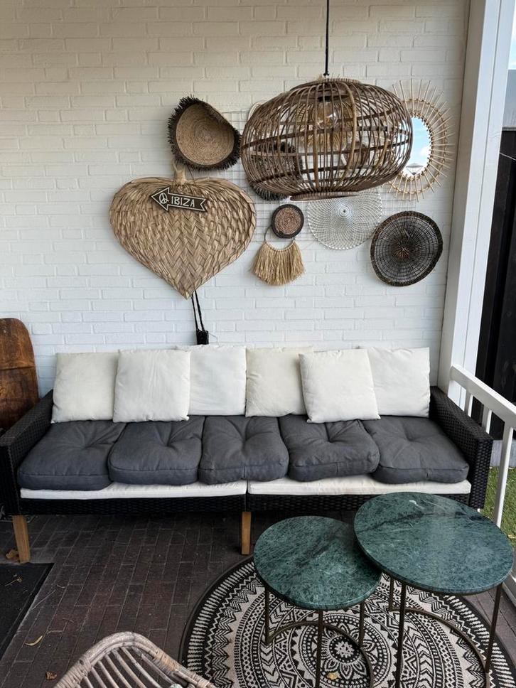3 zits Buitenbank loungebank met veel kussens zit heerlijk, Tuin en Terras, Tuinsets en Loungesets, Gebruikt, Loungeset, Hout