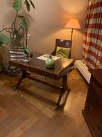 Antiek Bureau met Lederen Blad 117x76, ophalen na 15 okt, Ophalen, Gebruikt, Bureau