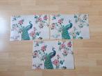 3 placemats onderleggers pauwen print pauw, Ophalen of Verzenden, Nieuw, Placemat